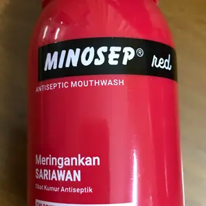 Minosep Antiseptik Kumur RED 200ml + 60ml Paket RED 2pcs Membersihkan Bau Mulut Sariawan Gusi Hijau Merah