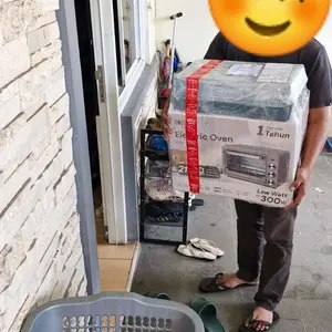 Roschel Electric Oven Low Watt 2 x 300 W Atas Bawah Kapasitas 21 L Stay Warm Function Menghangatkan with Interior Lamp Hemat Listrik Pemanas Ganda Stainless Steel Pemanggang Kue Toaster Multifungsi ROV-210 / ROV 210 / ROV210 (Garansi 1 Tahun) Beige / Grey