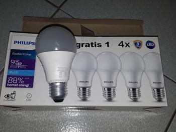 Product Review of Lampu Philips RadiantLine Multipack Bohlam LED 9W 6500K Putih from Tokopedia customer review 1