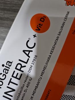 Product Review of Interlac Probiotik + Vit D3 400 IU 3 Strip @10 Tablet - Menjaga Kesehatan Saluran Cerna dan Daya Tahan Tubuh Anak hingga Dewasa from Tokopedia customer review 0