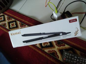 Product Review of Catokan Rambut Kemei 2139 Catokan Rambut 2in1 Ceramic berkualitas Meluruskan Hitam Straightener from Tokopedia customer review 1