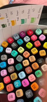 Product Review of Spidol Warna Warni 1 Set Dual Side Fine Art Brush Pen Art Sketch Marker isi 80/60/48/30/24/12 Color from Tokopedia customer review 2