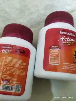 Product Review of hemaviton Action ImunUp Botol isi 30 Kapsul [Exp : 10.2025] from Tokopedia customer review 1