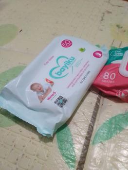 Product Review of [ PAKET 6 PCS ] TISSUE BASAH WETKINS BABY PINK DAN BLUE 50 SHEET 50 LEMBAR from Tokopedia customer review 0