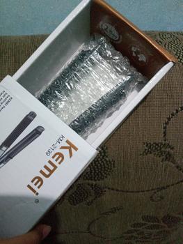 Product Review of Catokan Rambut Kemei 2139 Catokan Rambut 2in1 Ceramic berkualitas Meluruskan Hitam Straightener from Tokopedia customer review 0