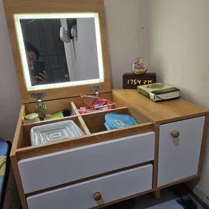 Homedoki Meja Rias LED Minimalis / Meja Rias LED / Meja Lantai / Meja Kamar LED