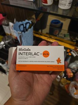 Product Review of Interlac Probiotik + Vit D3 400 IU 3 Strip @10 Tablet - Menjaga Kesehatan Saluran Cerna dan Daya Tahan Tubuh Anak hingga Dewasa from Tokopedia customer review 0
