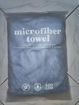 Product Review of HANDUK MANDI / BATH TOWEL MICROFIBER HALUS ANTI BAKTERI 70x140 400 GSM REAL PREMIUM DEWASA BAYI JUMBO TUBUH / BADAN EXPORT QUALITY from Tokopedia customer review 1