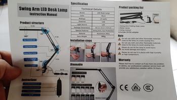 Product Review of Decoresthetic TaffLED Lampu Baca Jepit Meja Belajar Kerja USB 3 Warna Fleksibel Minimalis from Tokopedia customer review 3