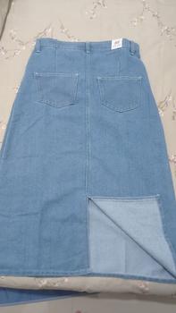 Product Review of Highwaist Rok Denim Wanita First.day Jeans Panjang 7/8 Model A-Line Basic from Tokopedia customer review 0