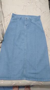 Product Review of Highwaist Rok Denim Wanita First.day Jeans Panjang 7/8 Model A-Line Basic from Tokopedia customer review 1