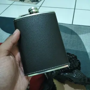 BOTOL HIP FLASK BOTTLE STAINLESS STEEL 8 OZ BLACK
