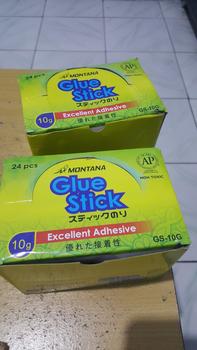 Product Review of MONTANA Glue Stick Lem Batang 10g 24 Pcs Strong Adhesive Perekat Serbaguna GS-10/Box from Tokopedia customer review 0