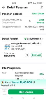 Product Review of mamypoko comfort skin s l xl xxl from Tokopedia customer review 0