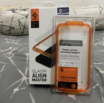 Product Review of Tempered Glass for Samsung Galaxy A55 Spigen GlastR Alignmaster Clear Tray from Tokopedia customer review 0
