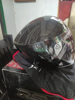 Product Review of HELM Half Face RSV NEW WINDTAIL CARBON GLOSSY  Motorcycle from Tokopedia customer review 3