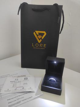 Product Review of Cincin Moissanite Lapis Emas Putih 18K - Blanche Minimalist Moissanite Ring 0.1 CT - Lore Jewellery from Tokopedia customer review 0
