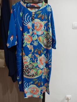 Product Review of Daster 19 pendek lengan 3/4 kencana ungu original lebel biru from Tokopedia customer review 3