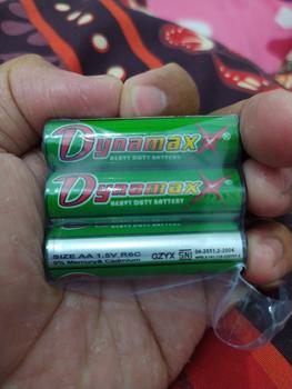 Product Review of Dynamax  hijau AA a2 batre aa baterai aa batrai jam dinding senter from Tokopedia customer review 0