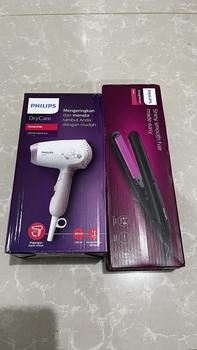 Product Review of Philips Beauty Set - Hair Dryer + Straightener (Pengering & Catokan) Sisir Catokan from Tokopedia customer review 0