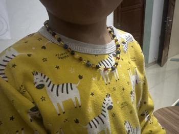 Product Review of Amber Buddy - JN101 Kalung Amber dengan Deep Blue Imperial Jasper untuk Junior. 38cm [ FREE BANGLE ] from Tokopedia customer review 0