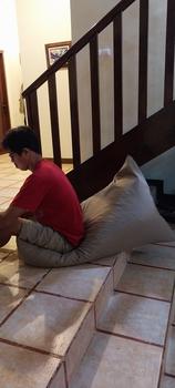 Product Review of BEANBAG WATERPROFF Triangle Size Large Plus ISI | bean bag waterproof sofa from Tokopedia customer review 1
