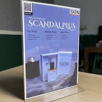 Product Review of Tempat Brosur A5 Potrait 2 Sisi Akrilik 2mm - Tent Holder / Tent Card Stand Display - Desk from Tokopedia customer review 0