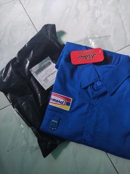 Product Review of Kemeja Seragam Kerja Pria Wanita Baju Karyawan Indomaret Bordir Katun Pendek from Tokopedia customer review 0