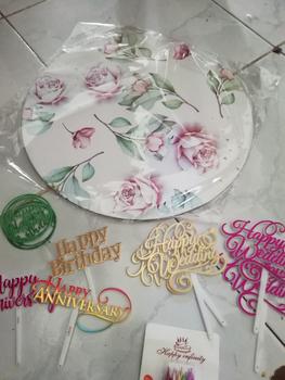 Product Review of GR-TI-0069 Cake topper hiasan kue tulisan plastik happy wedding from Tokopedia customer review 0