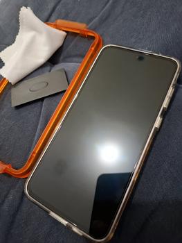 Product Review of Tempered Glass for Samsung Galaxy A55 Spigen GlastR Alignmaster Clear Tray from Tokopedia customer review 0