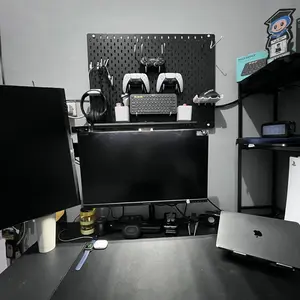 BRACKET MONITOR DESKMOUNT GAS SPRING OXIMUS P200e TILT SWIVEL ROTATE Hitam Putih Laptop Computer