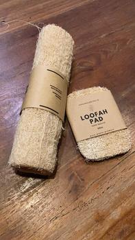 Product Review of Loofah Pad Mini Dua Lapis Spons Gambas Oyong Natural Alami Sabut Cuci from Tokopedia customer review 0