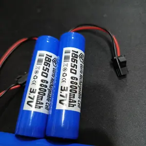 Baterai Mainan Anak RC / Dan Alat Elekronik Lainnya 1X 18650 6800mAh 3,7V SOKET HITAM 2 PIN