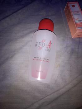 Product Review of Red-A Face Tonic Anti Oxidant with VIT E, Extract Red Algae & Averrhoa - 125ml from Tokopedia customer review 0