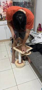Product Review of MAINAN GARUKAN KUCING 3TIANG GARUKAN CAT TREE CONDO from Tokopedia customer review 0