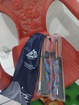 Product Review of Aonijie Foldable Trekking Pole E4201 - Trail Running Hiking GOLD GRAY from Tokopedia customer review 1
