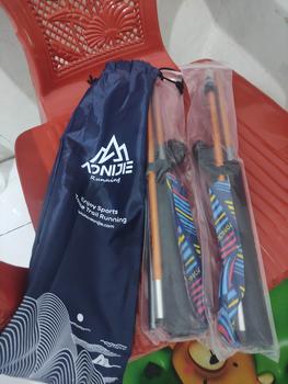 Product Review of Aonijie Foldable Trekking Pole E4201 - Trail Running Hiking GOLD GRAY from Tokopedia customer review 0