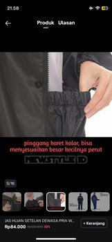 Product Review of JAS HUJAN SETELAN DEWASA PRIA WANITA ANTI REMBES TERBAIK BY AKULA from Tokopedia customer review 3