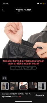 Product Review of JAS HUJAN SETELAN DEWASA PRIA WANITA ANTI REMBES TERBAIK BY AKULA from Tokopedia customer review 2