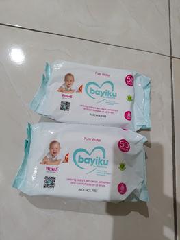 Product Review of [ PAKET 6 PCS ] TISSUE BASAH WETKINS BABY PINK DAN BLUE 50 SHEET 50 LEMBAR from Tokopedia customer review 0