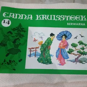 Buku Kristik Strimin / Cross Stitch Merk CANNA KRUISSTEEK Berwarna