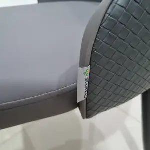 STARLEAD Kursi Makan Sandaran Kulit  Iron Art Grey Panakin Leather | Dining Chair | Cafe Chair | Stylish Furniture