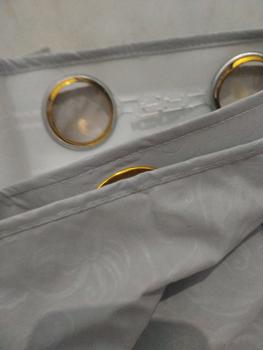 Product Review of Gorden  Curtain jendela Pintu minimalis smokering Gold polos embos coklat tua murah Tali Merah from Tokopedia customer review 3