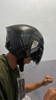 Product Review of HELM Half Face RSV NEW WINDTAIL CARBON GLOSSY  Motorcycle from Tokopedia customer review 3