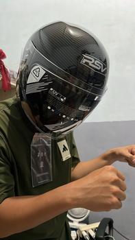 Product Review of HELM Half Face RSV NEW WINDTAIL CARBON GLOSSY  Motorcycle from Tokopedia customer review 0