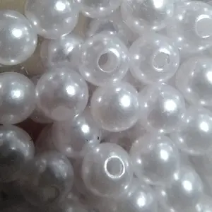 Mutiara jahit ringan putih & putih tulang 3mm, 4mm, 5mm, 6mm, 8 & 10mm