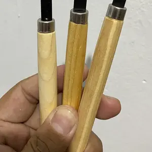Pahat Ukir Mini 3pcs Gagang Kayu 2923 Lurus Miring Lengkung Berkualitas