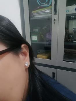 Product Review of Anting Tusuk Titanium Anti Karat Bulat Satu Mata Asli Wanita Silver from Tokopedia customer review 0