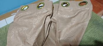 Product Review of Gorden  Curtain jendela Pintu minimalis smokering Gold polos embos coklat tua murah Tali Merah from Tokopedia customer review 2