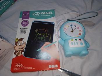 Product Review of Olimo Alarm Clock Table Lamp - Lampu Meja Jam Alarm Anak Edukasi from Tokopedia customer review 0